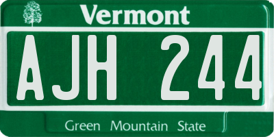 VT license plate AJH244