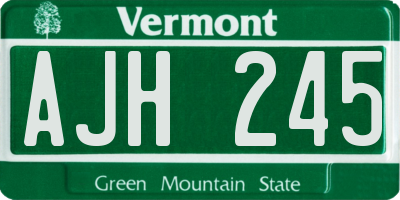 VT license plate AJH245