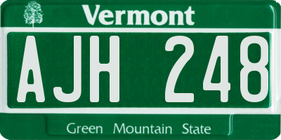 VT license plate AJH248