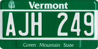VT license plate AJH249