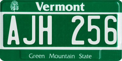 VT license plate AJH256