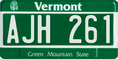 VT license plate AJH261