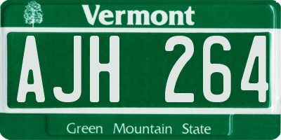 VT license plate AJH264