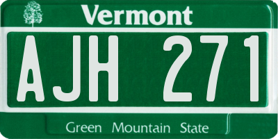 VT license plate AJH271