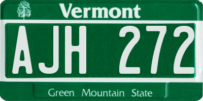 VT license plate AJH272
