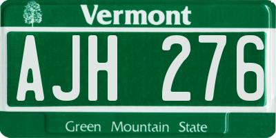 VT license plate AJH276