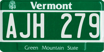 VT license plate AJH279