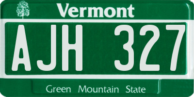 VT license plate AJH327