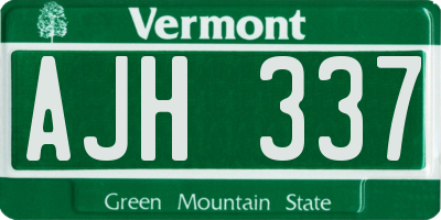 VT license plate AJH337
