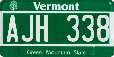 VT license plate AJH338