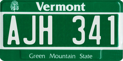 VT license plate AJH341