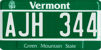 VT license plate AJH344