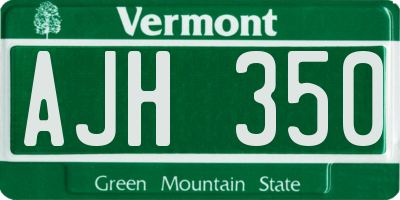 VT license plate AJH350