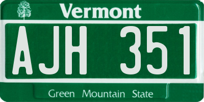 VT license plate AJH351