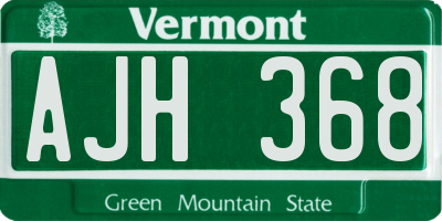 VT license plate AJH368