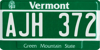 VT license plate AJH372