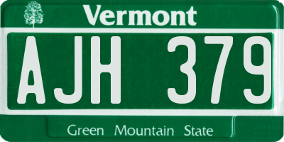 VT license plate AJH379