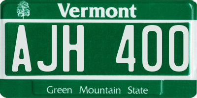 VT license plate AJH400