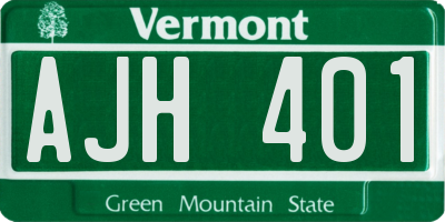 VT license plate AJH401