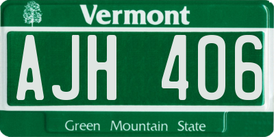 VT license plate AJH406