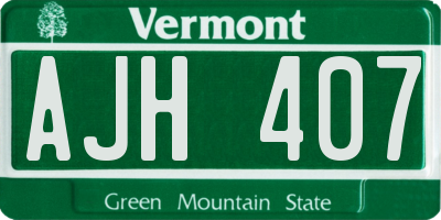 VT license plate AJH407
