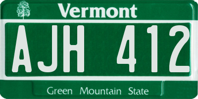 VT license plate AJH412