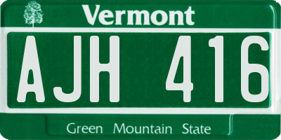 VT license plate AJH416
