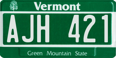 VT license plate AJH421
