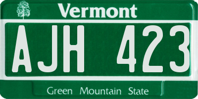 VT license plate AJH423