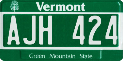 VT license plate AJH424