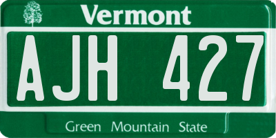 VT license plate AJH427