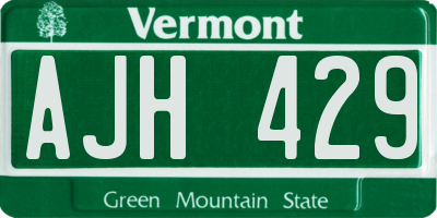 VT license plate AJH429