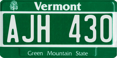 VT license plate AJH430