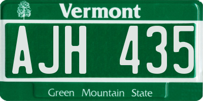 VT license plate AJH435