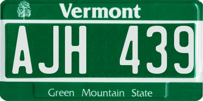 VT license plate AJH439