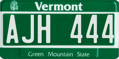 VT license plate AJH444
