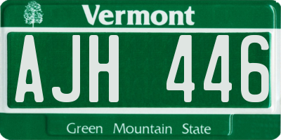 VT license plate AJH446