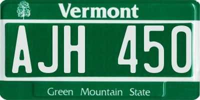 VT license plate AJH450