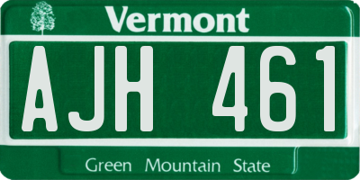 VT license plate AJH461
