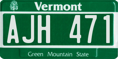 VT license plate AJH471
