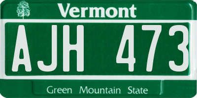 VT license plate AJH473