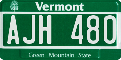 VT license plate AJH480