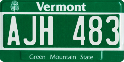 VT license plate AJH483