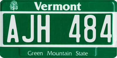 VT license plate AJH484