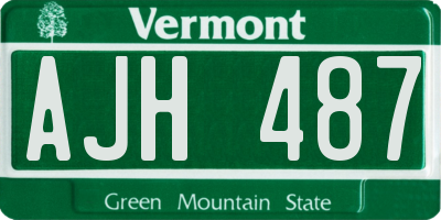 VT license plate AJH487