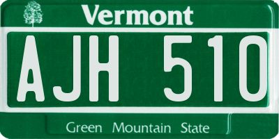 VT license plate AJH510