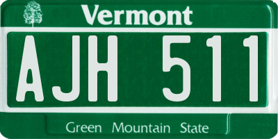 VT license plate AJH511
