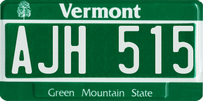 VT license plate AJH515