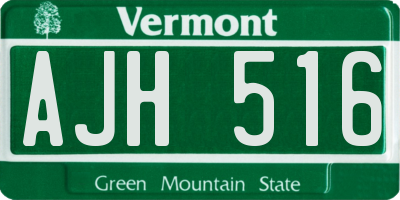 VT license plate AJH516