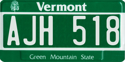 VT license plate AJH518